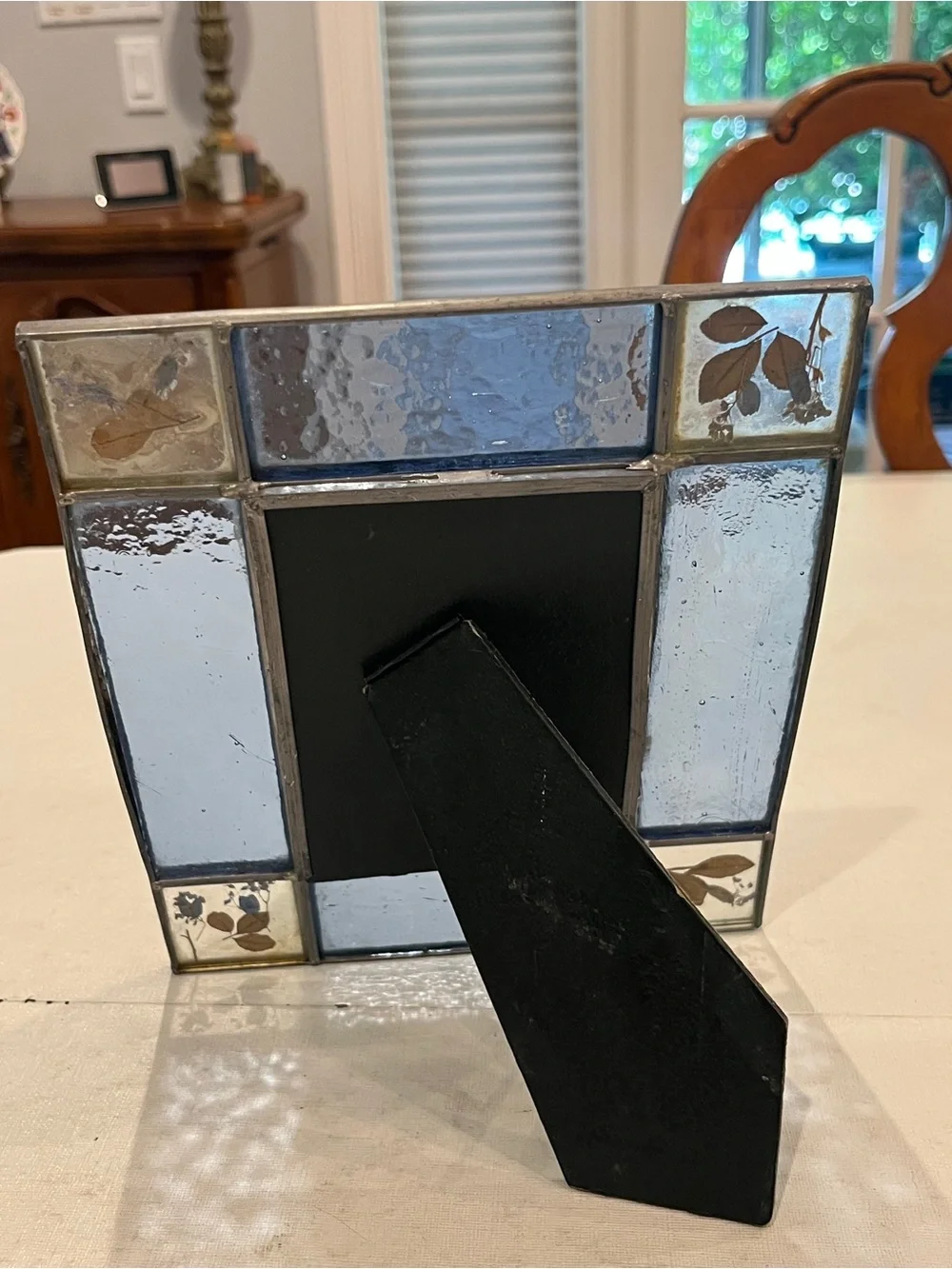 Sold Vintage pressed flower and stained glass style frame. So sweet!